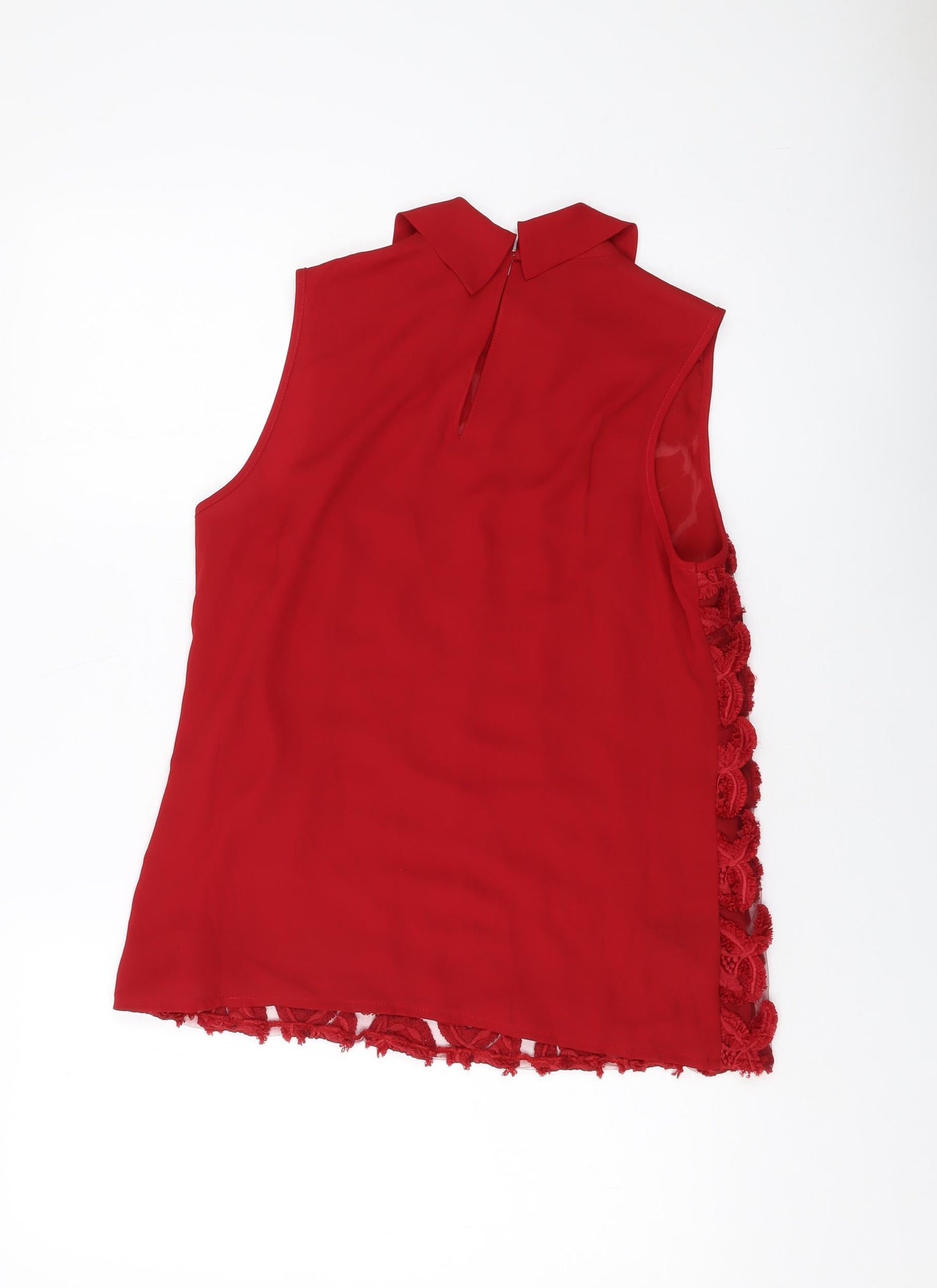 NEXT Womens Red Polyester Basic Tank Size 10 Roll Neck