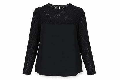 Marks & Spencer Womens Black Polyester Basic Blouse Size 12 Round Neck