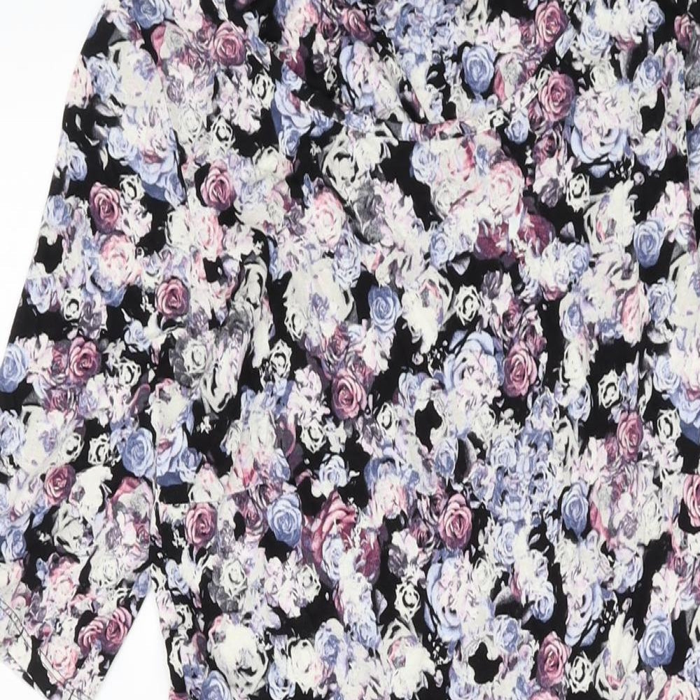 Marks and Spencer Womens Multicoloured Floral Viscose A-Line Size 8 Round Neck Pullover