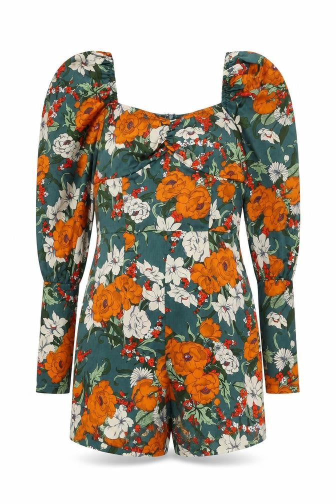 Boohoo Womens Multicoloured Floral Polyester Playsuit One-Piece Size 8 Zip