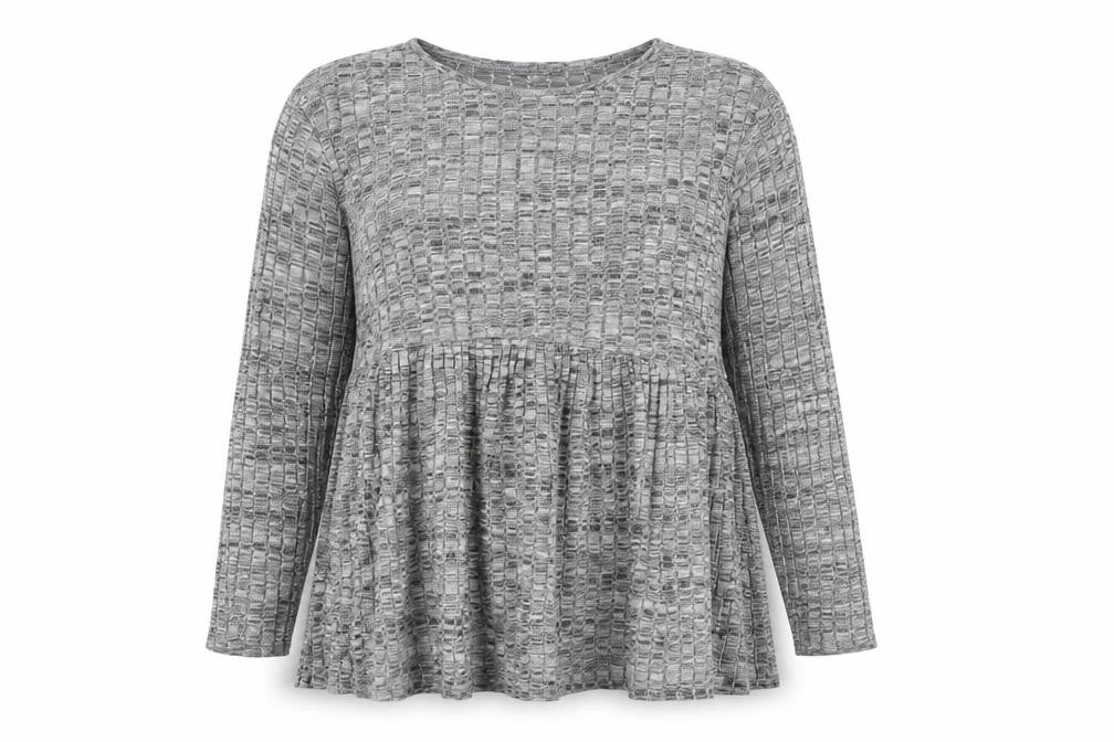 Boohoo Womens Grey Polyester Basic Blouse Size 16 Round Neck