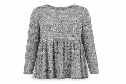 Boohoo Womens Grey Polyester Basic Blouse Size 16 Round Neck
