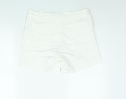 Susan Miller Womens White Polyester Basic Shorts Size 10 L5 in Regular Zip