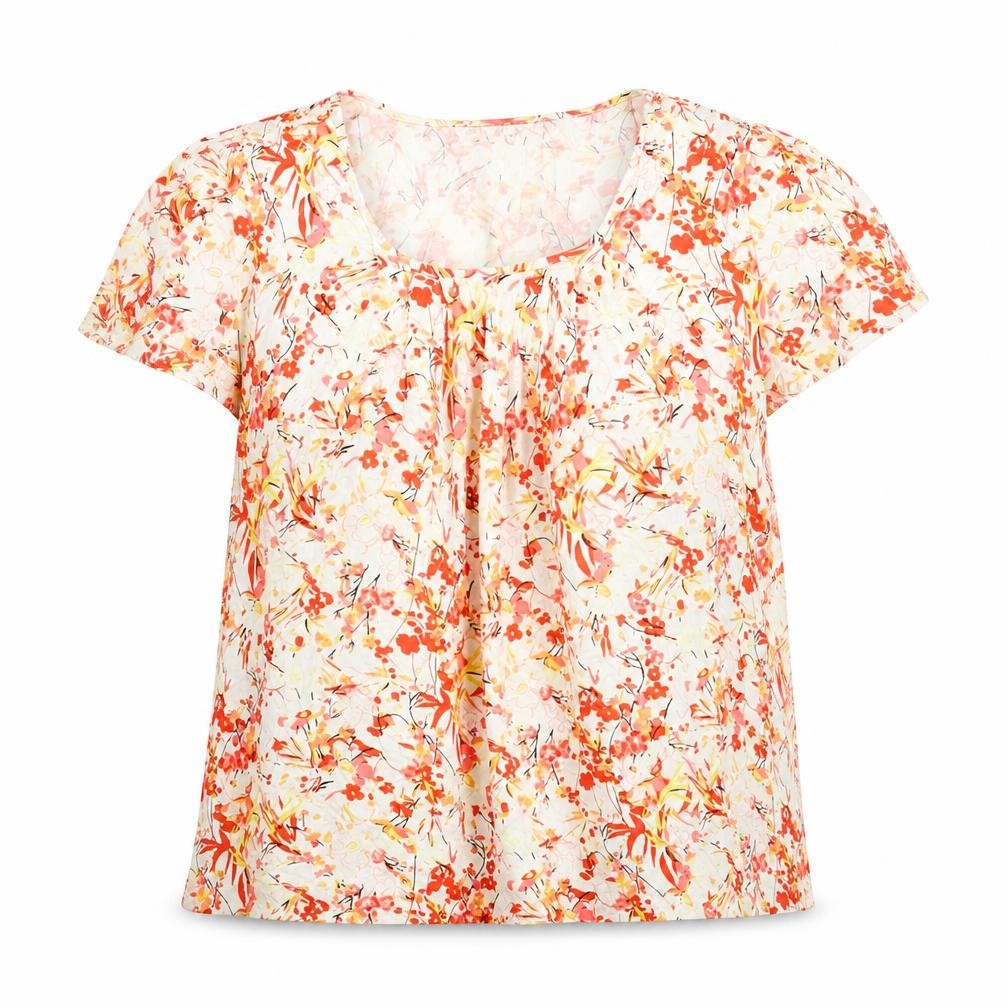 Balsamik Womens Multicoloured Geometric Viscose Basic Blouse Size 18 Scoop Neck - Size 18-20
