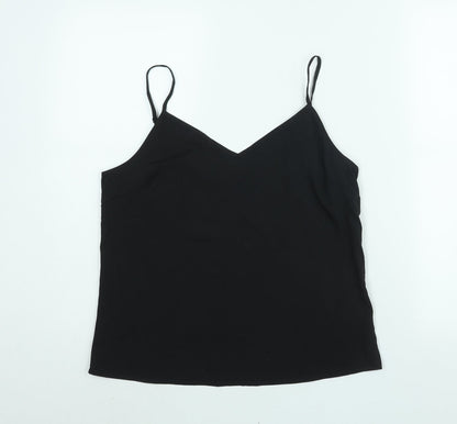 Marks & Spencer Womens Black Polyester Camisole Blouse Size 10 V-Neck