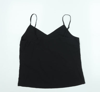 Marks & Spencer Womens Black Polyester Camisole Blouse Size 10 V-Neck