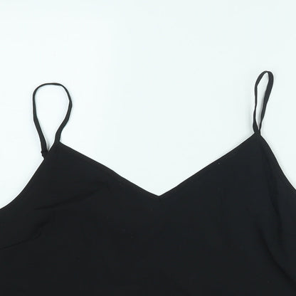 Marks & Spencer Womens Black Polyester Camisole Blouse Size 10 V-Neck