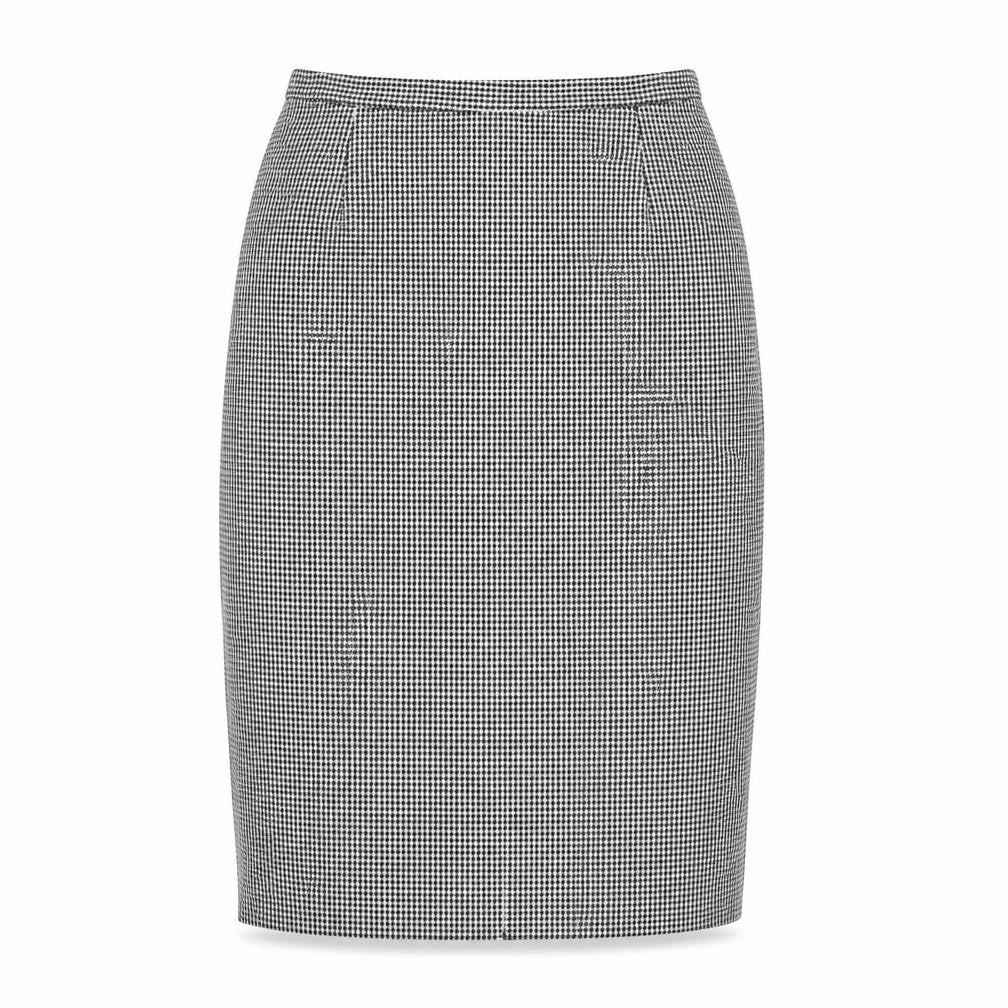 St Michael Womens Blue Check Polyester Straight & Pencil Skirt Size 32 in Zip - Houndstooth