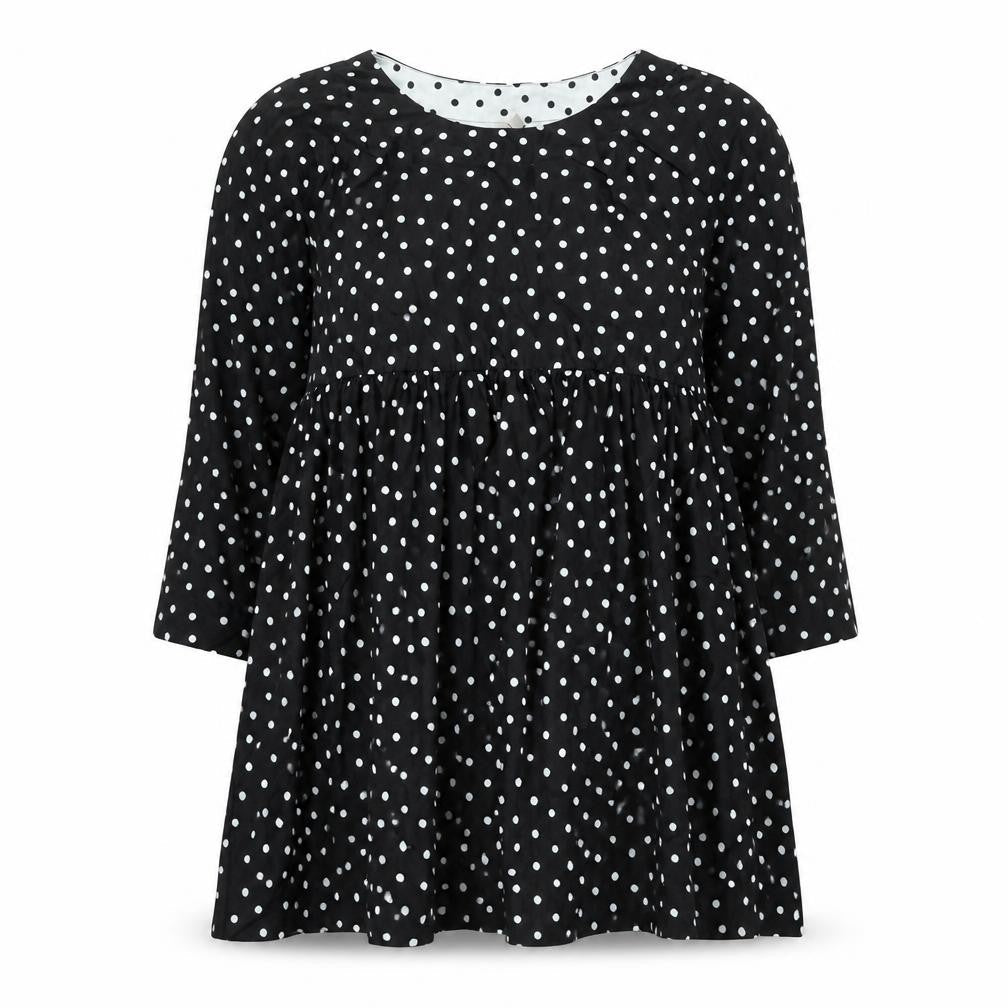 ASOS Womens Black Polka Dot Polyester A-Line Size 12 Round Neck Pullover