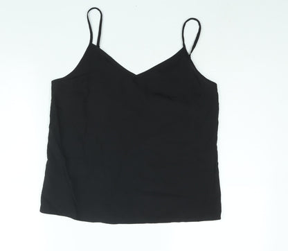 Marks & Spencer Womens Black Polyester Camisole Blouse Size 10 V-Neck