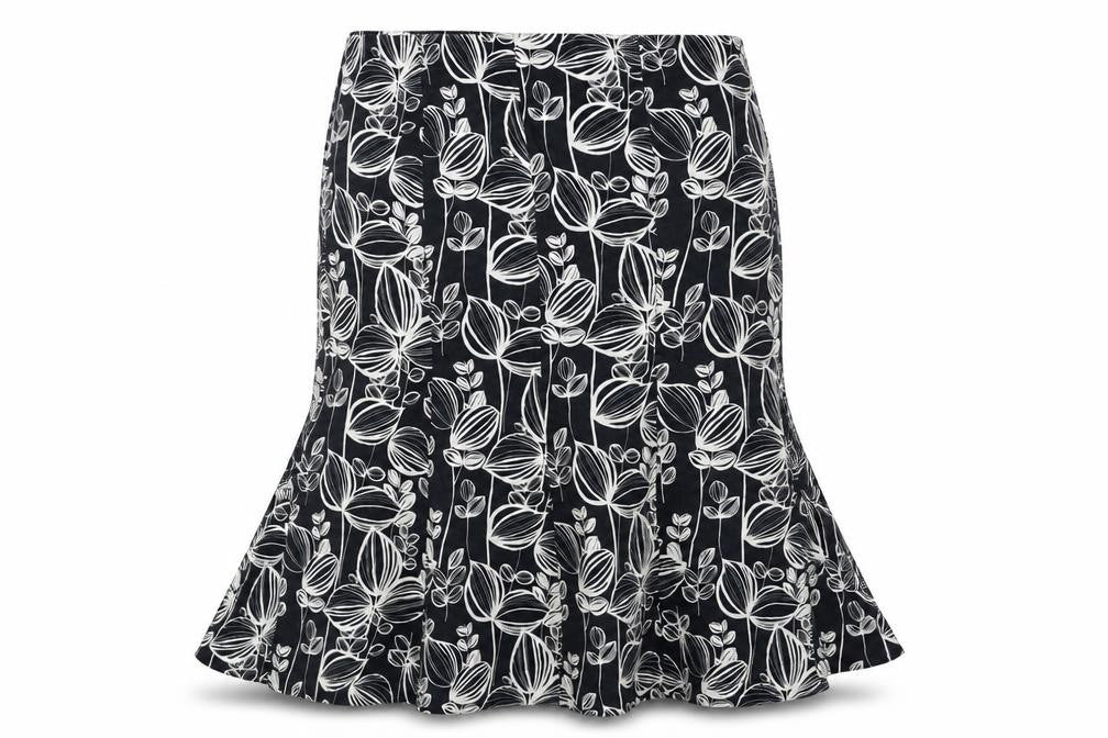 Country Casuals Womens Blue Geometric Linen Trumpet Skirt Size 16 Zip