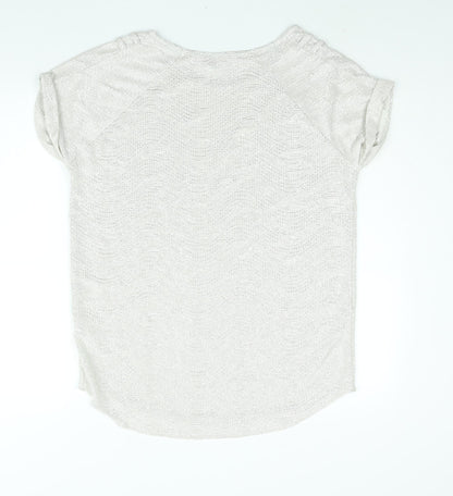 River Island Womens Silver Polyester Basic Blouse Size 12 Round Neck