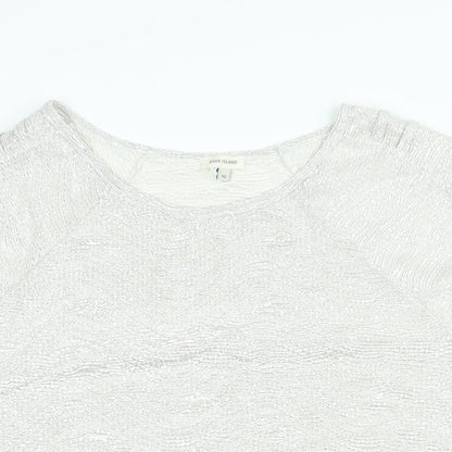 River Island Womens Silver Polyester Basic Blouse Size 12 Round Neck