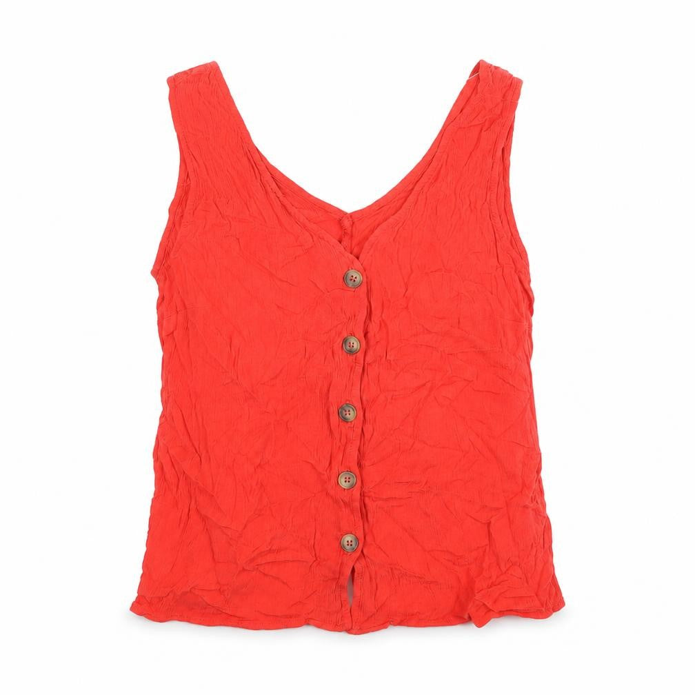 ASOS Womens Red Viscose Camisole Blouse Size 10 V-Neck