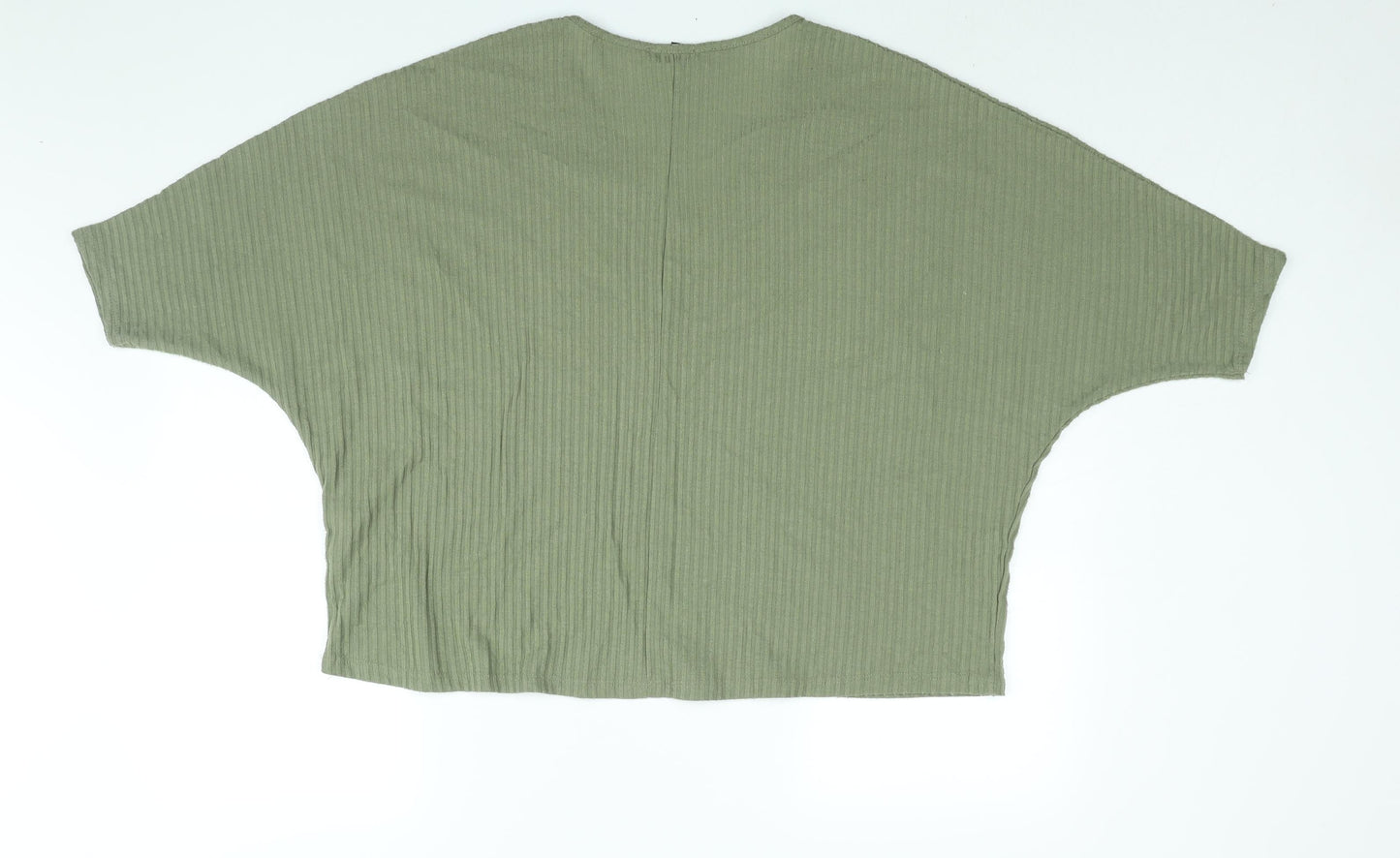 New Look Womens Green Polyester Basic Blouse Size M V-Neck - Size M-L