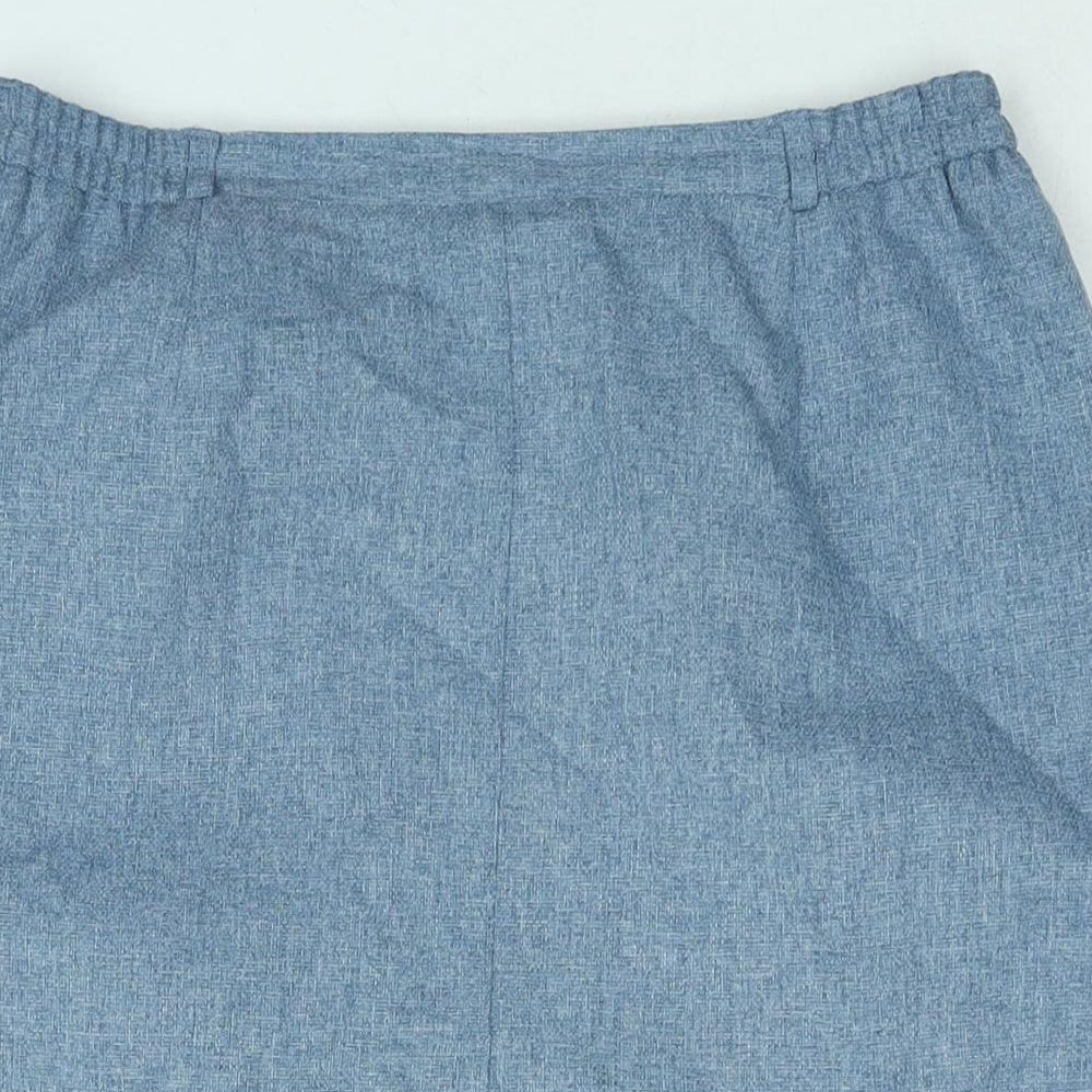EWM Womens Blue Polyester Straight & Pencil Skirt Size 14 Zip