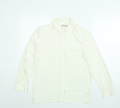 Richards Womens White Polyester Basic Button-Up Size 10 Collared