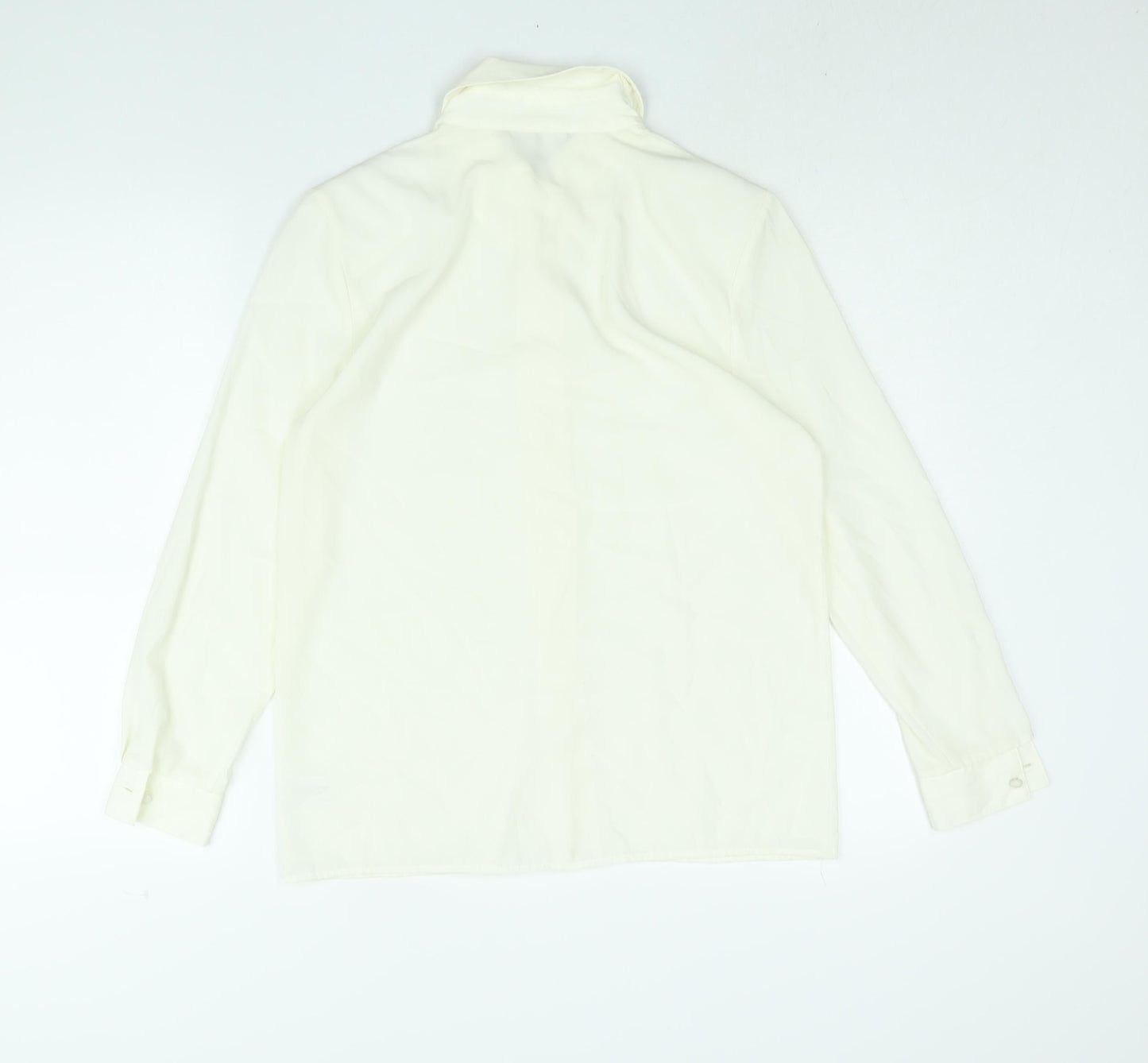 Richards Womens White Polyester Basic Button-Up Size 10 Collared