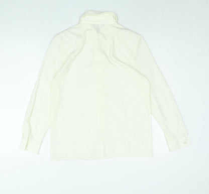 Richards Womens White Polyester Basic Button-Up Size 10 Collared