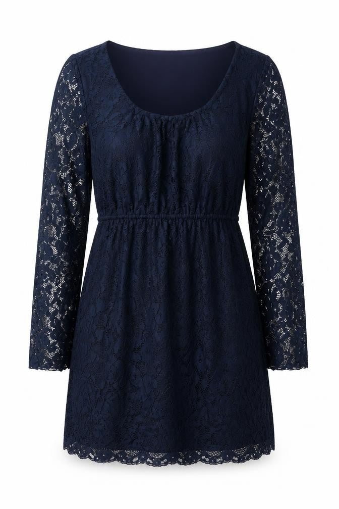 Body Flirt Womens Blue Polyester Shift Size M Scoop Neck Pullover
