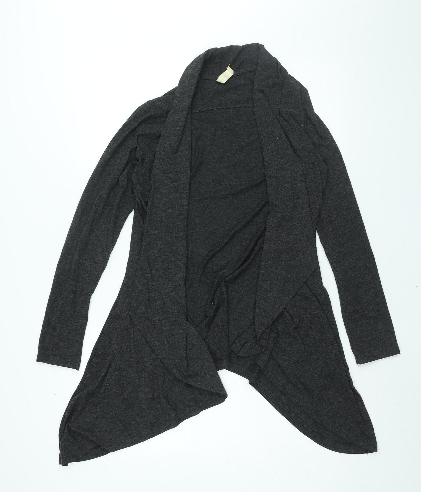 NEXT Womens Grey V-Neck Polyester Cardigan Jumper Size 14 - Waterfall Front