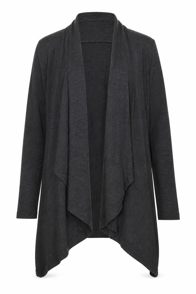 NEXT Womens Grey V-Neck Polyester Cardigan Jumper Size 14 - Waterfall Front