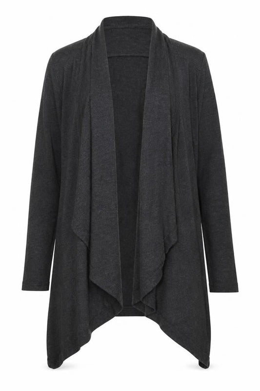 Next Womens Grey V-Neck Polyester Cardigan Jumper Size 14 - Waterfall Front