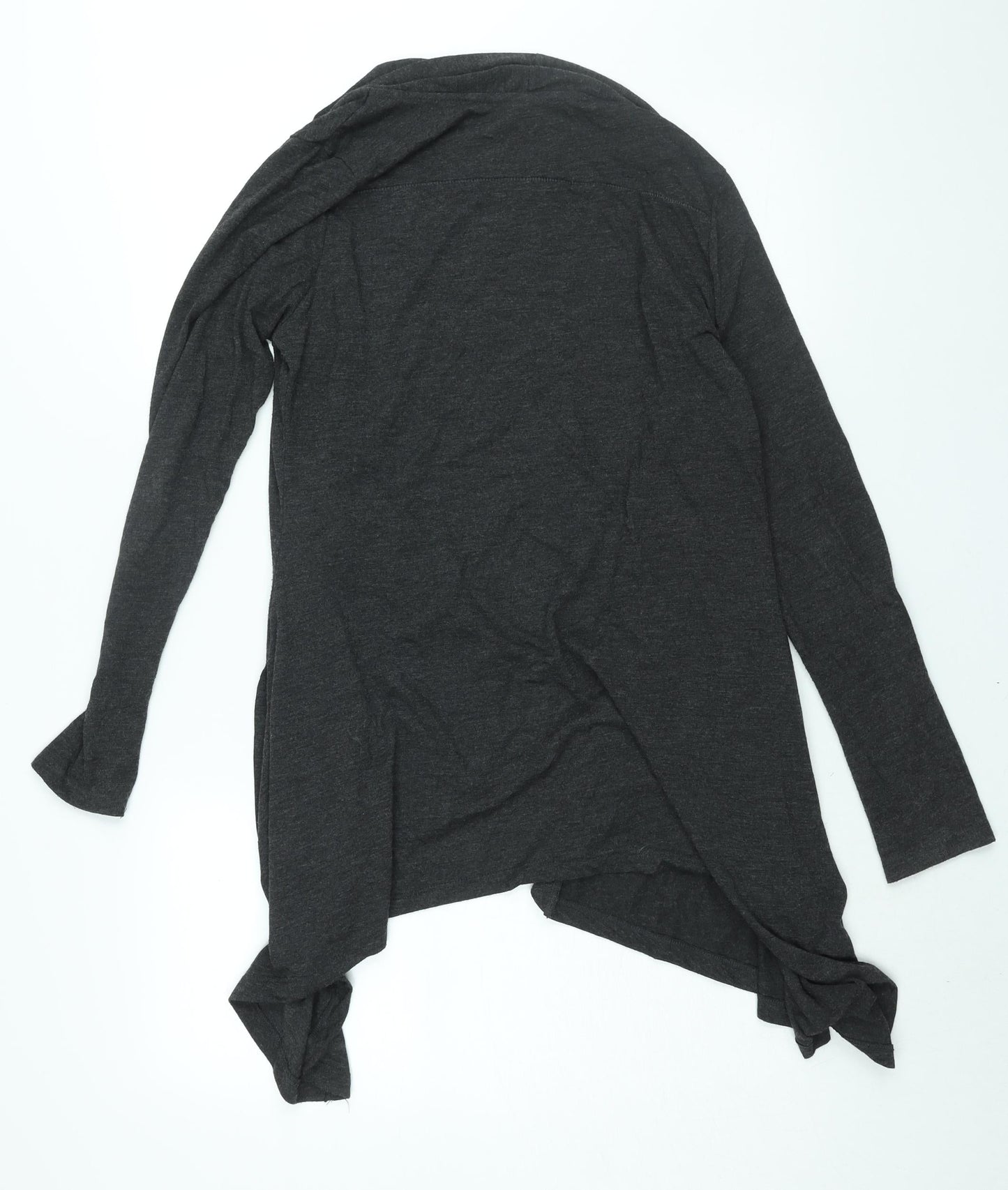 NEXT Womens Grey V-Neck Polyester Cardigan Jumper Size 14 - Waterfall Front