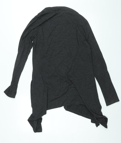 Next Womens Grey V-Neck Polyester Cardigan Jumper Size 14 - Waterfall Front
