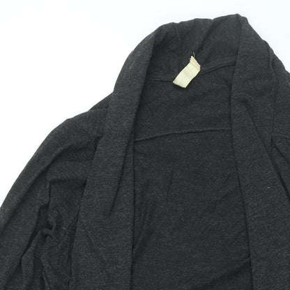 Next Womens Grey V-Neck Polyester Cardigan Jumper Size 14 - Waterfall Front