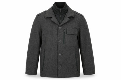 Front view of Autograph men’s grey jacket, size L, zip