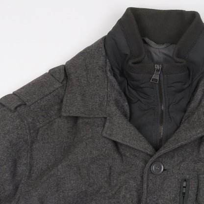 Close-up detail of Autograph men’s grey jacket, size L, zip