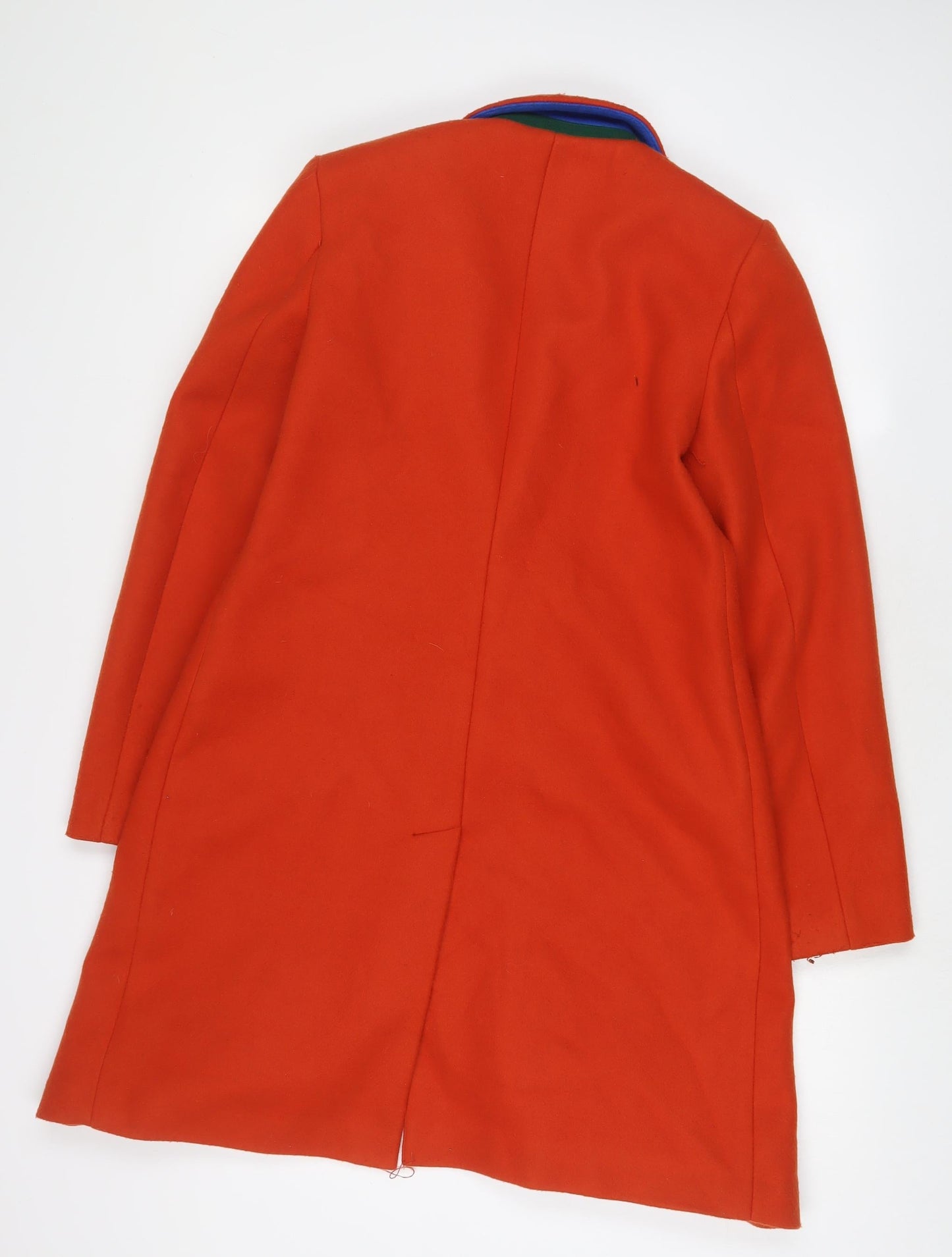 DEPT Womens Orange Overcoat Coat Size 10 Button