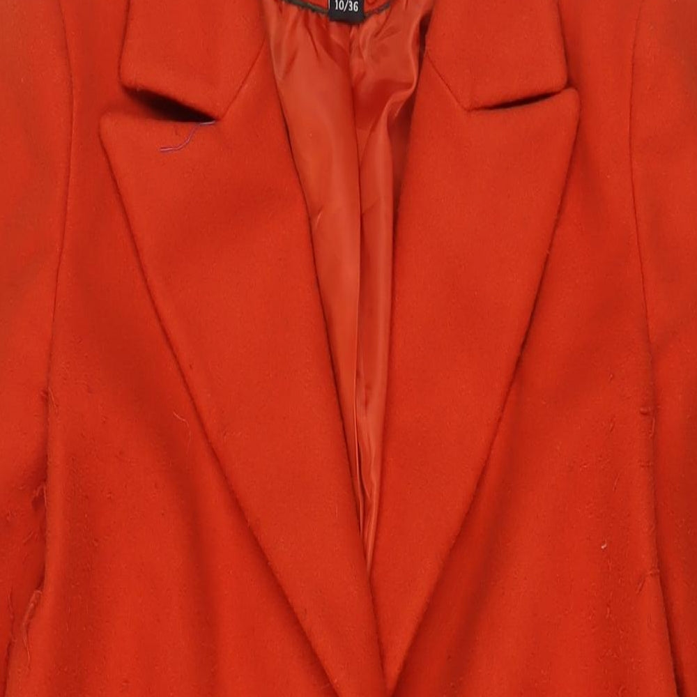 DEPT Womens Orange Overcoat Coat Size 10 Button