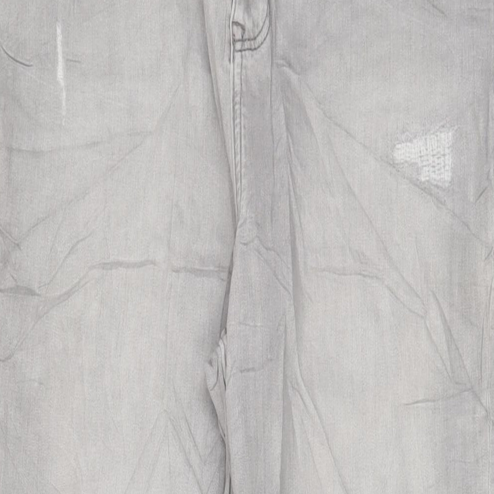 Marks and Spencer Womens Grey Cotton Skinny Jeans Size 18 L31 in Regular Zip