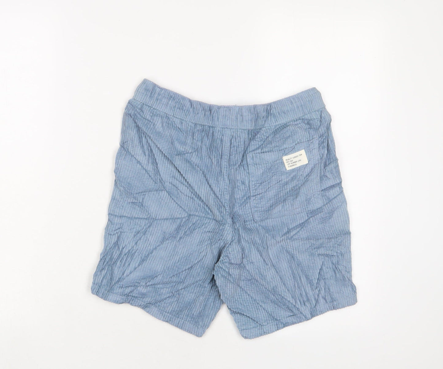 Marks and Spencer Boys Blue Cotton Bermuda Shorts Size 13-14 Years L8 in Regular Drawstring