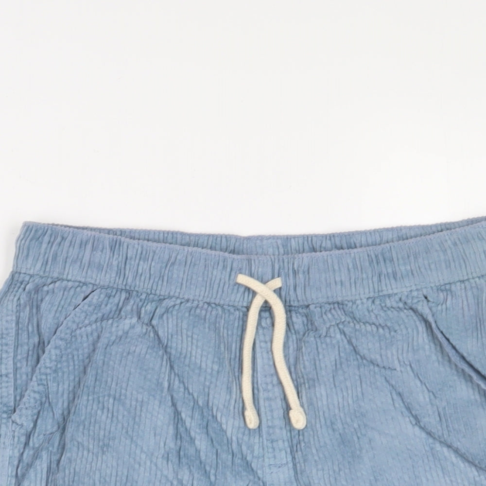 Marks and Spencer Boys Blue Cotton Bermuda Shorts Size 13-14 Years L8 in Regular Drawstring