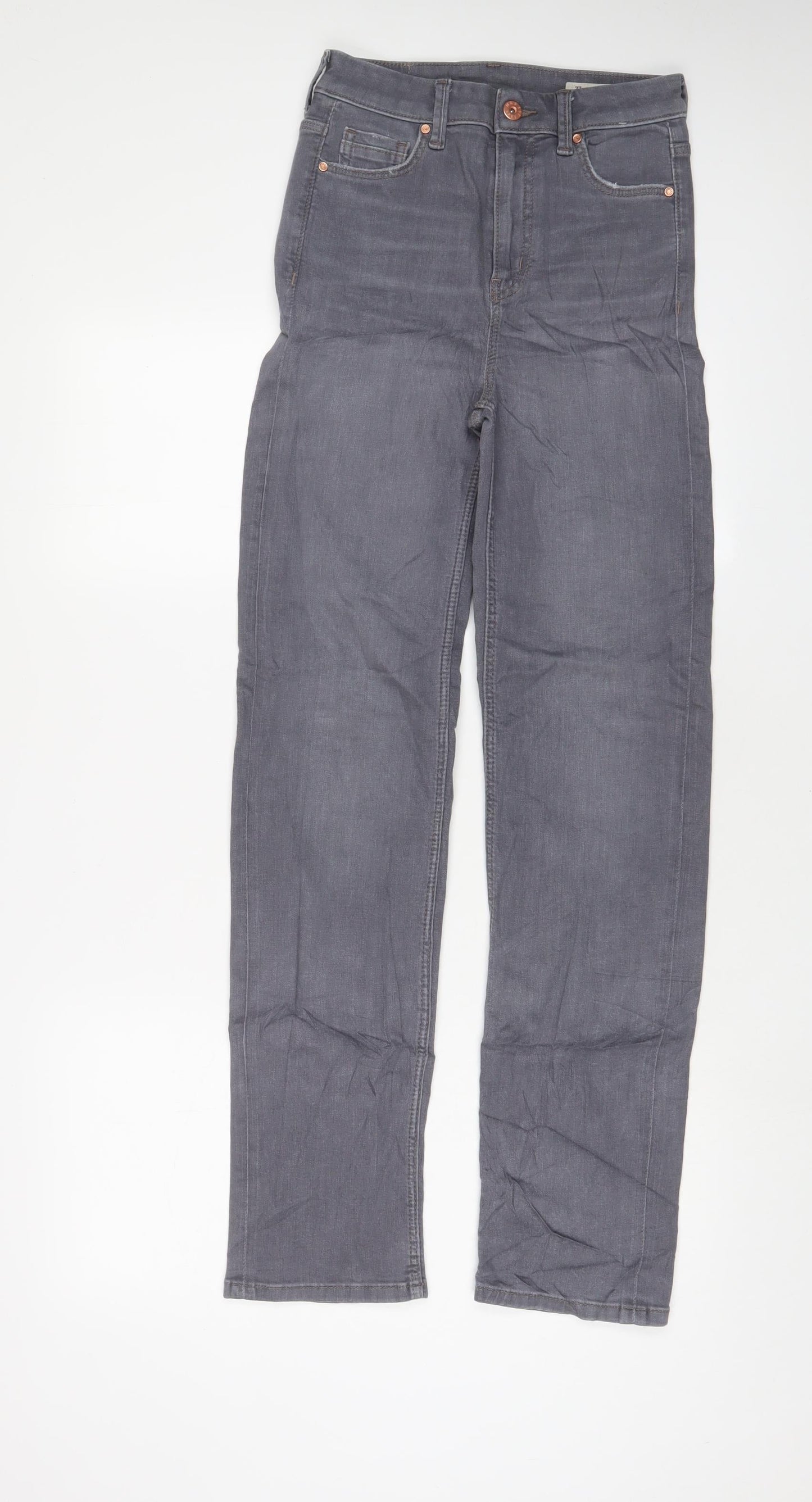 Marks and Spencer Womens Red Cotton Straight Jeans Size 6 L30 in Regular Zip