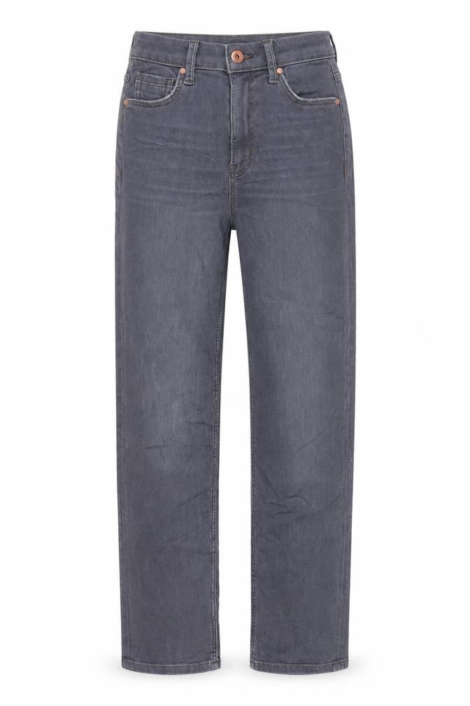 Marks & Spencer Womens Grey Cotton Straight Jeans Size 6 L28 in Regular Zip