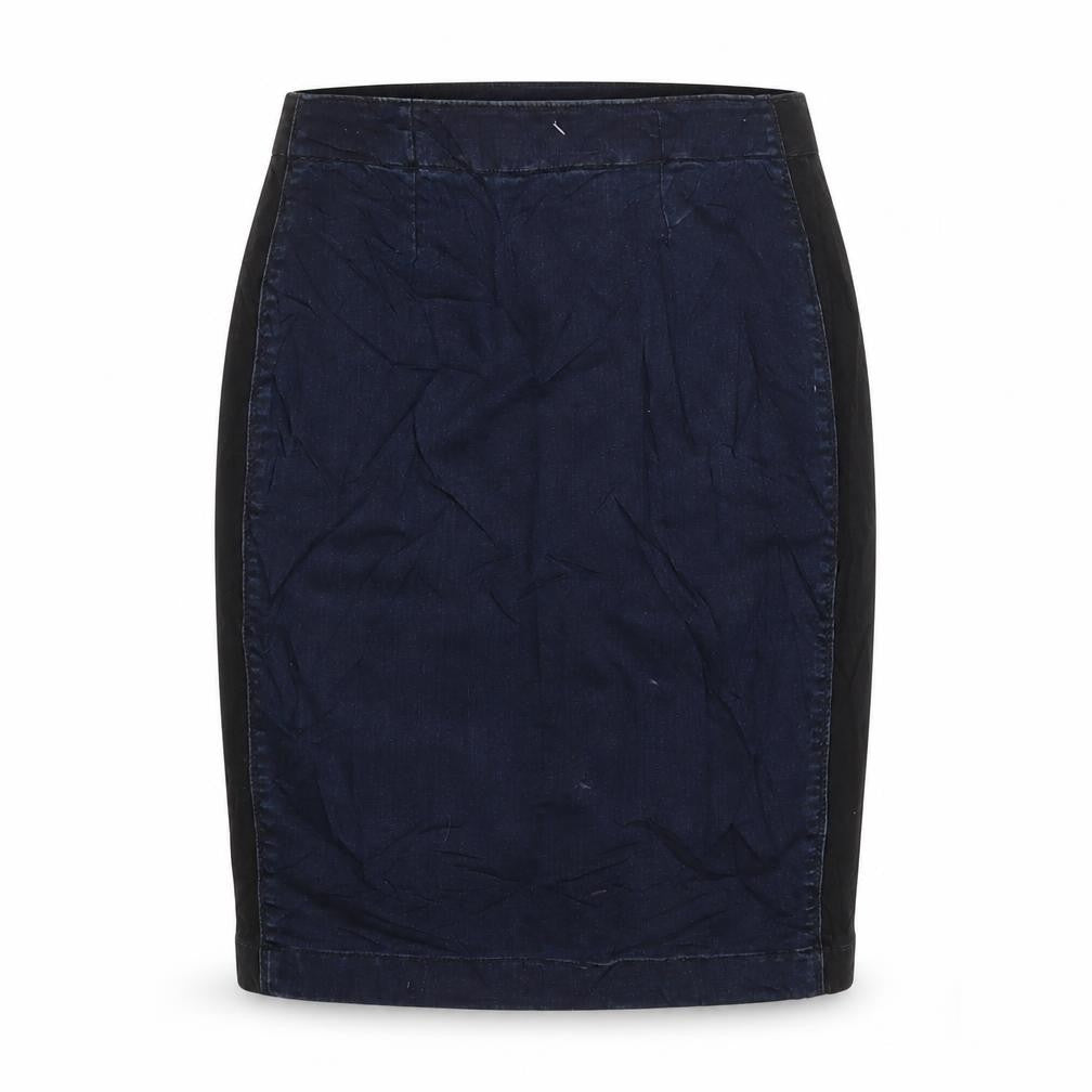 F&F Womens Blue Cotton A-Line Skirt Size 8 Zip