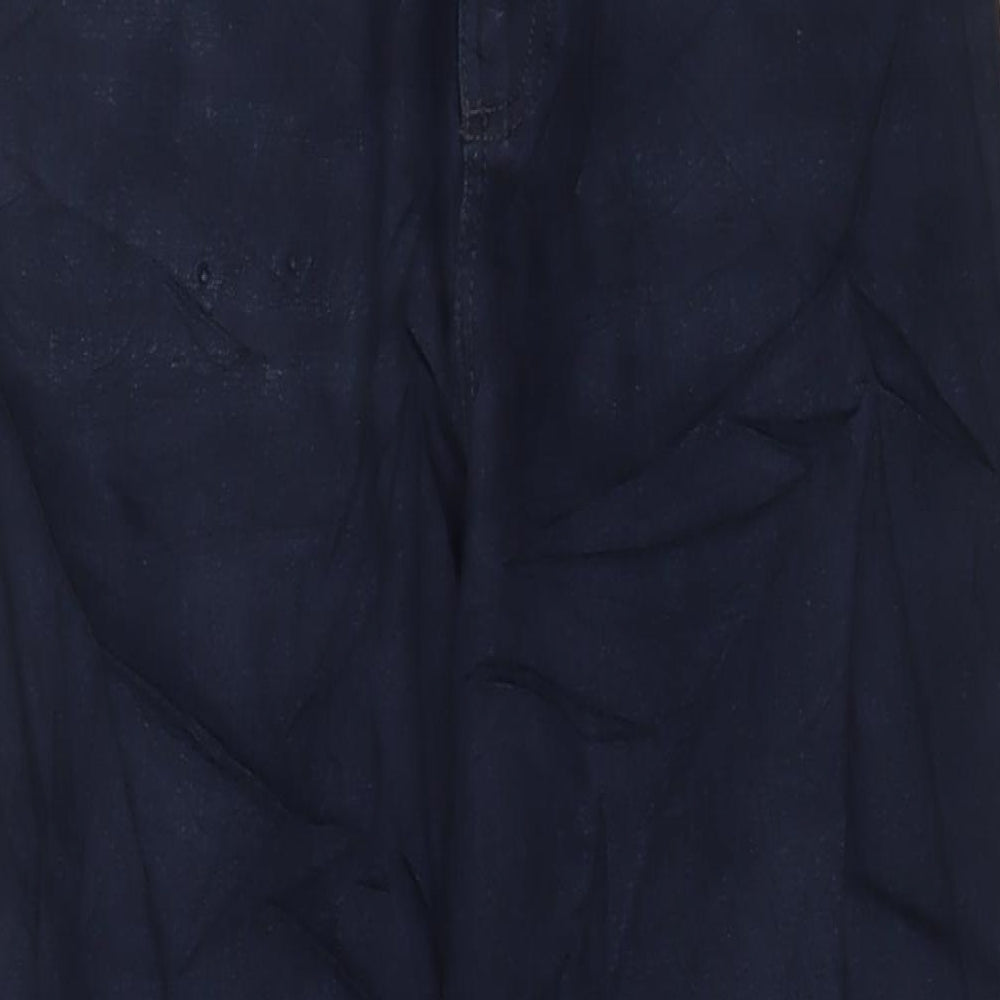 Marks and Spencer Womens Blue Cotton Tapered Jeans Size 8 L30 in Slim Zip