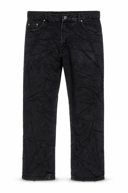 Blue Circle Mens Black Cotton Straight Jeans Size 32 in L29 in Regular Zip - Short Leg