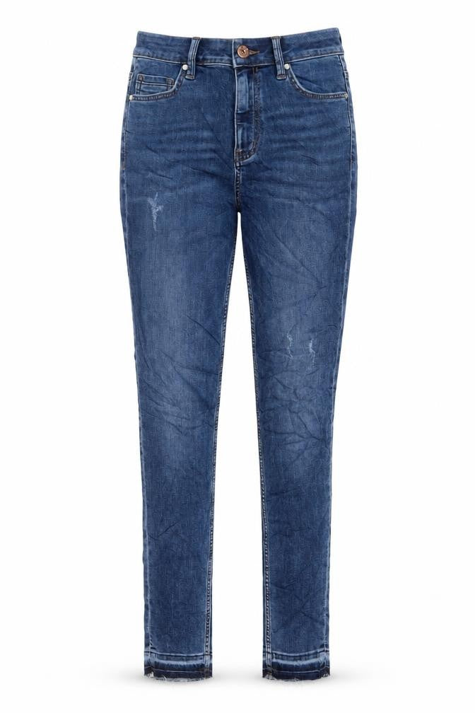 Marks & Spencer Womens Blue Cotton Skinny Jeans Size 6 L29 in Regular Zip