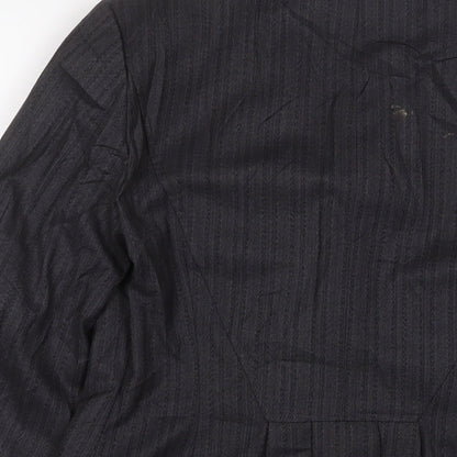 Next Womens Grey Striped Jacket Blazer Size 10 Button