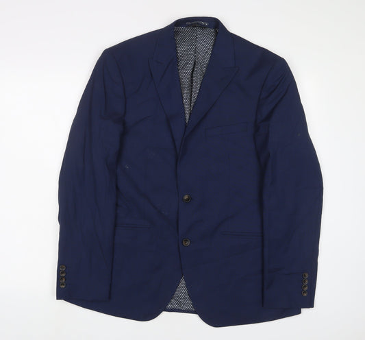 Marks and Spencer Mens Blue Polyester Jacket Suit Size 40 Regular