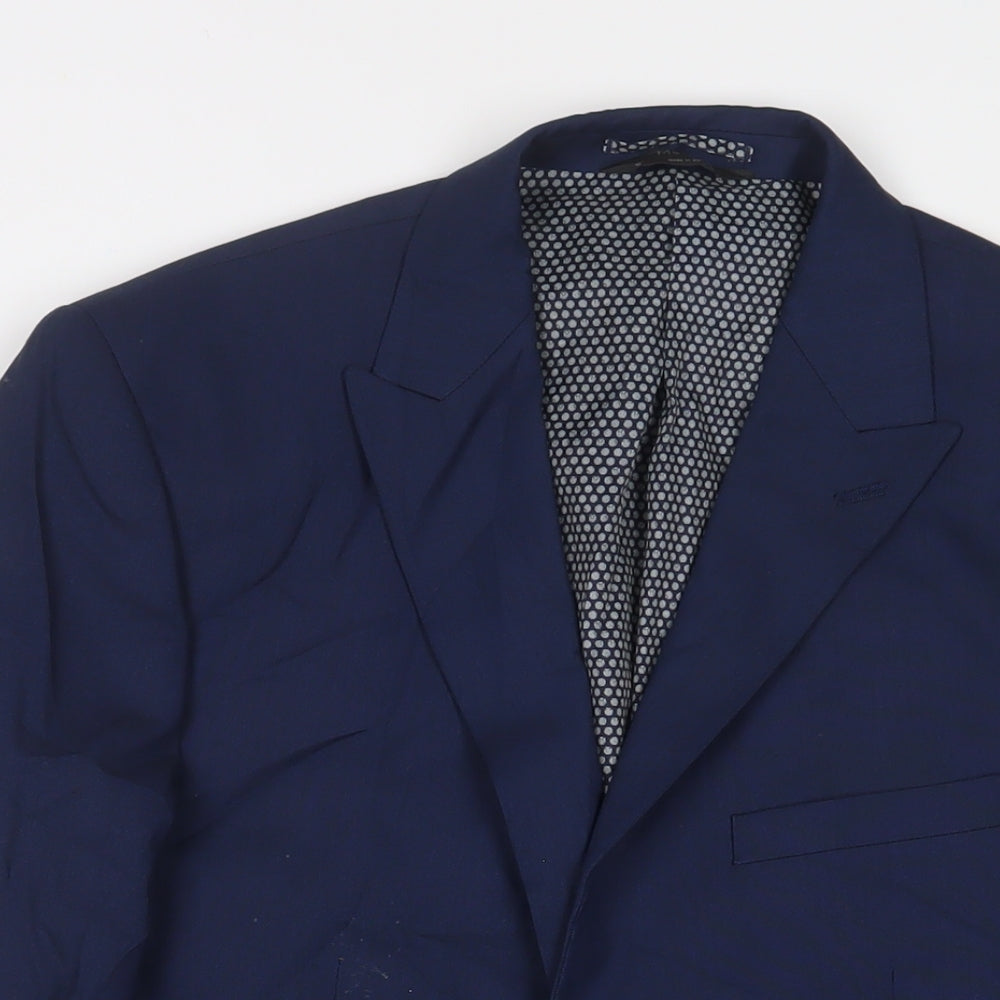 Marks and Spencer Mens Blue Polyester Jacket Suit Size 40 Regular