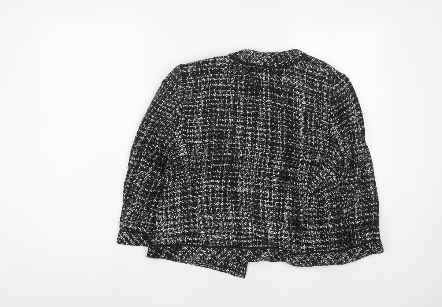 Marks and Spencer Womens Black Herringbone Jacket Size 14 - Open