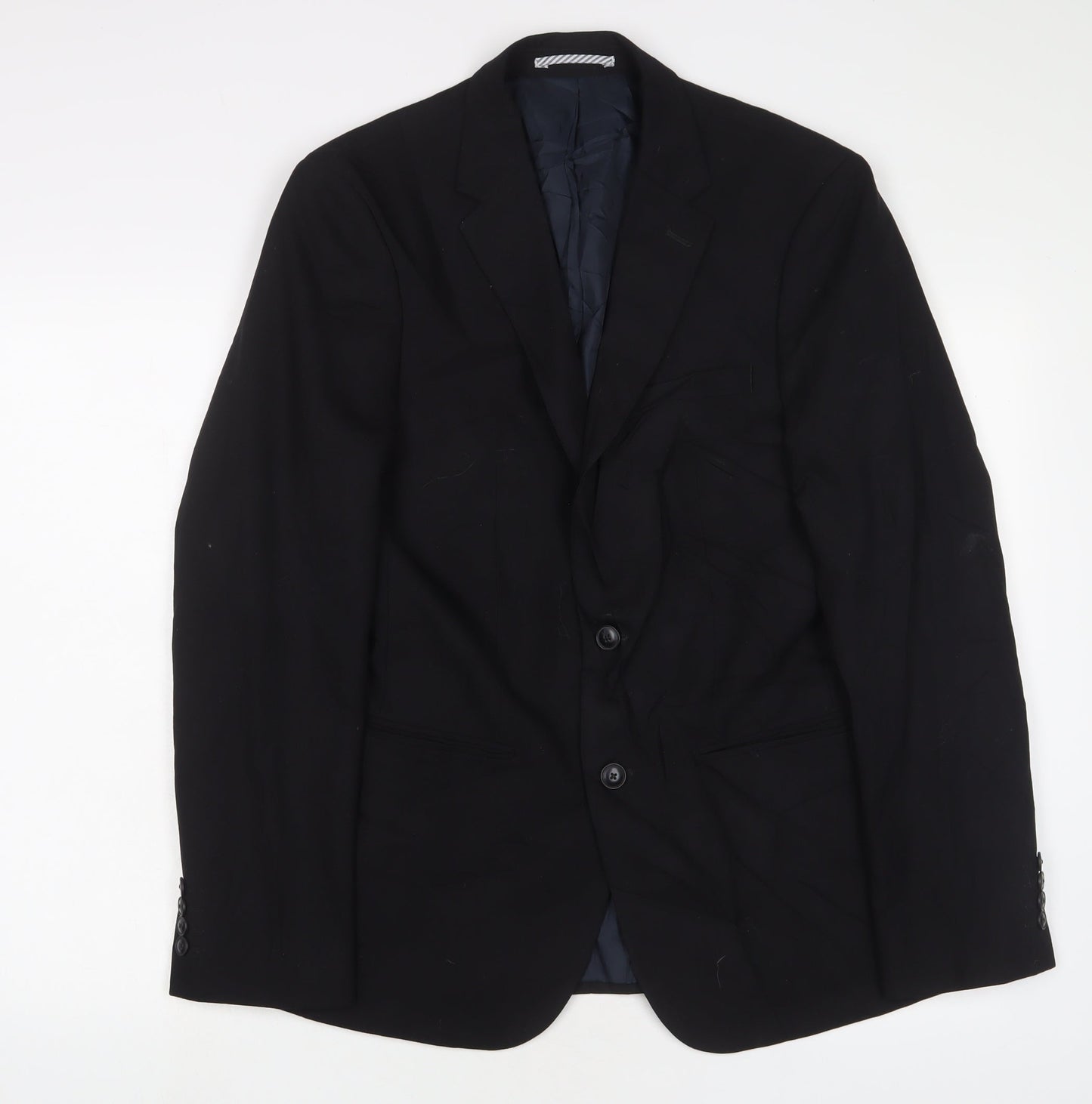 Marks and Spencer Mens Black Wool Jacket Suit Jacket Size 38 Regular