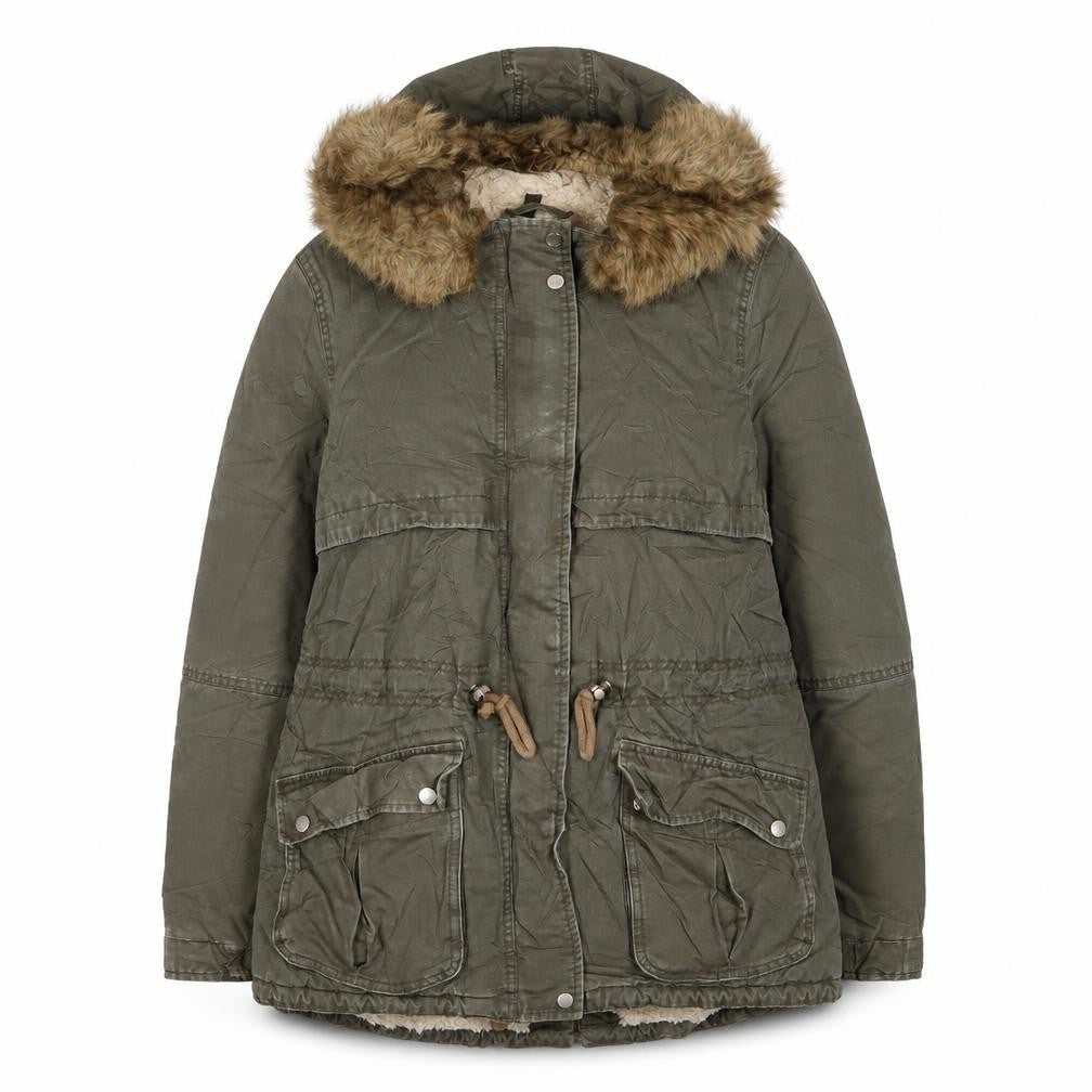 H&M Womens Green Jacket Coat Size 12 Zip