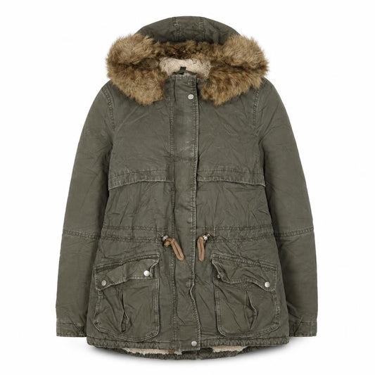 H&M Womens Green Jacket Coat Size 12 Zip
